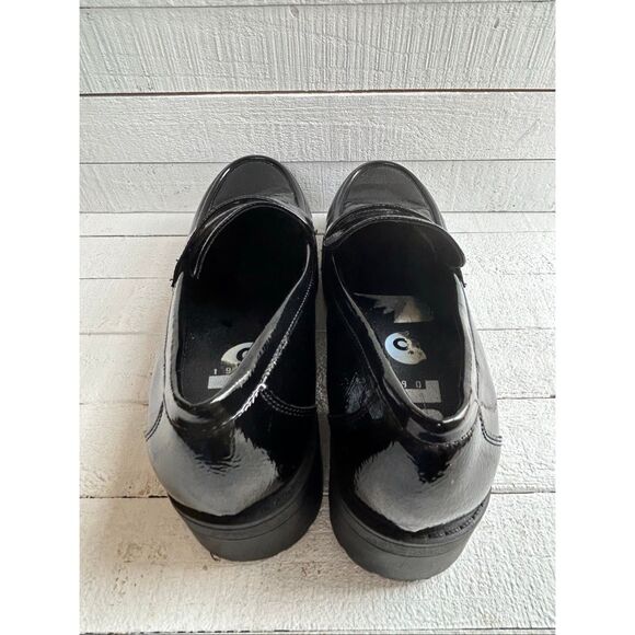Black Chunky Platform Patent Leather Penny Loafers Women’s Sz 9 Slip On Lug Sole - Picture 7 of 13